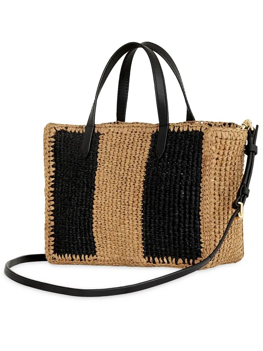 Сумка-шопер Raffia Large Tote Handbag Rebecca Minkoff — изображение 2 из 3, черный/коричневый