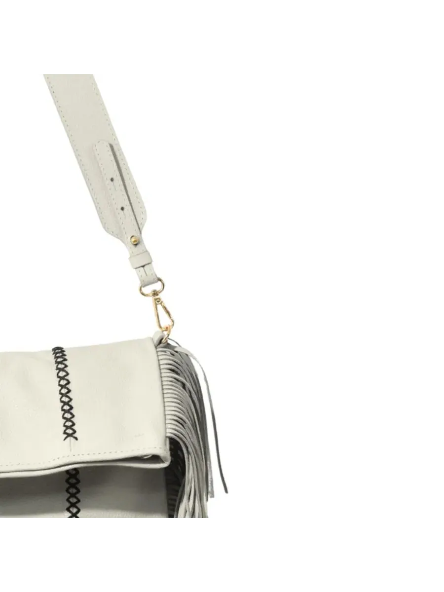 Сумка-мессенджер с бахромой, из натуральной кожи, Medium Fringe Leather Crossbody Messenger Carlos — изображение 9 из 11