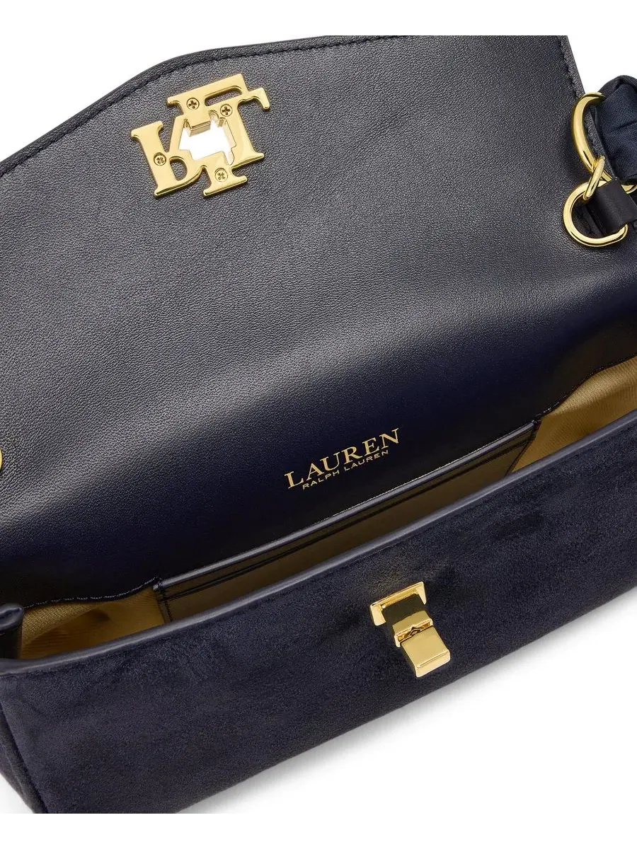 Сумка через плечо с шарфом, кожаная Lauren Ralph Lauren — изображение 4 из 5, темно-синий мульти