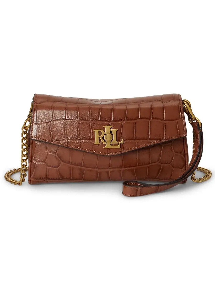 Мини-сумка через плечо с тиснением Lauren Ralph Lauren — изображение 1 из 7, бежевый