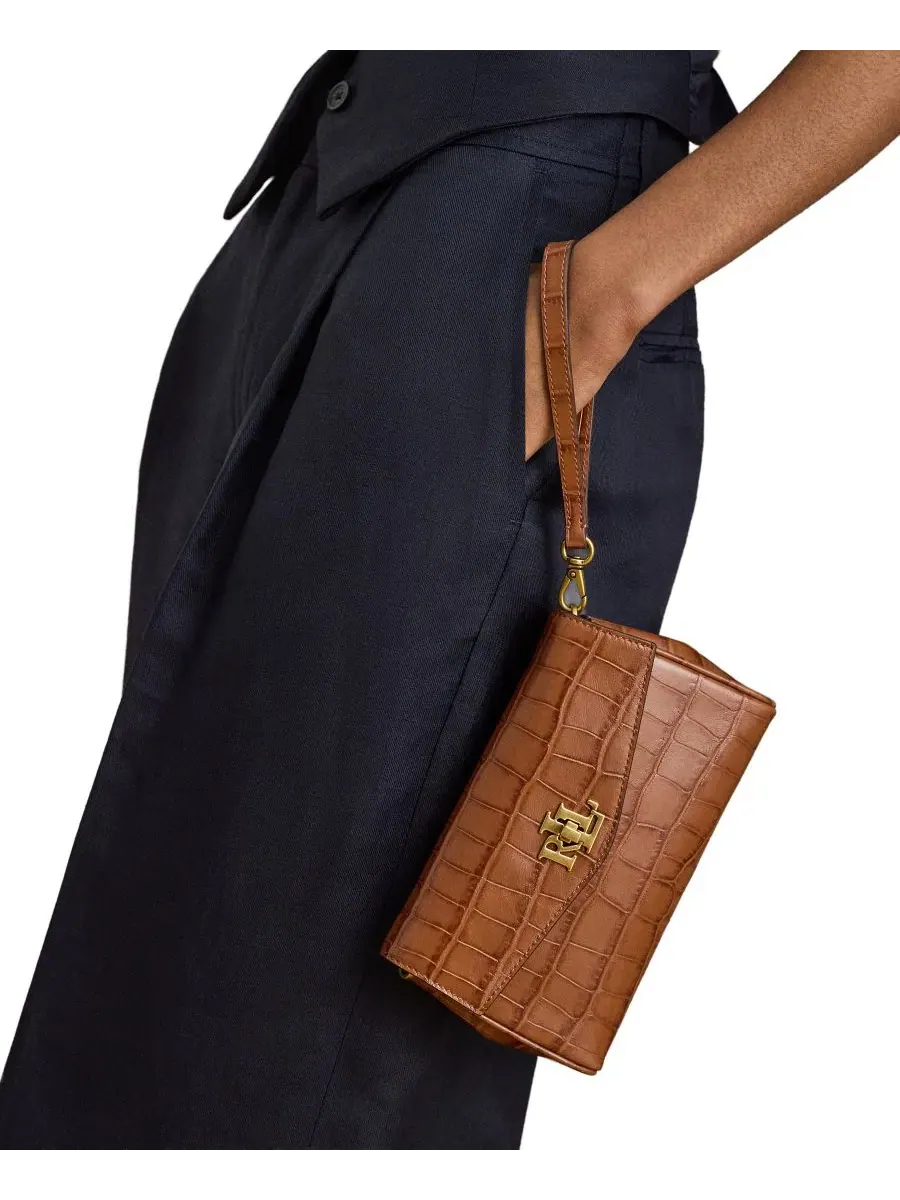 Мини-сумка через плечо с тиснением Lauren Ralph Lauren — изображение 3 из 7, бежевый