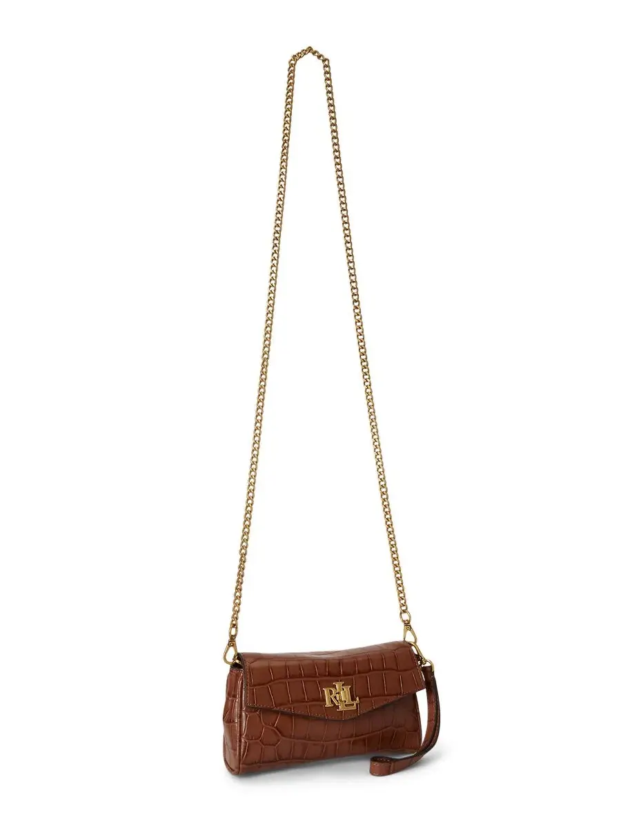 Мини-сумка через плечо с тиснением Lauren Ralph Lauren — изображение 5 из 7, бежевый