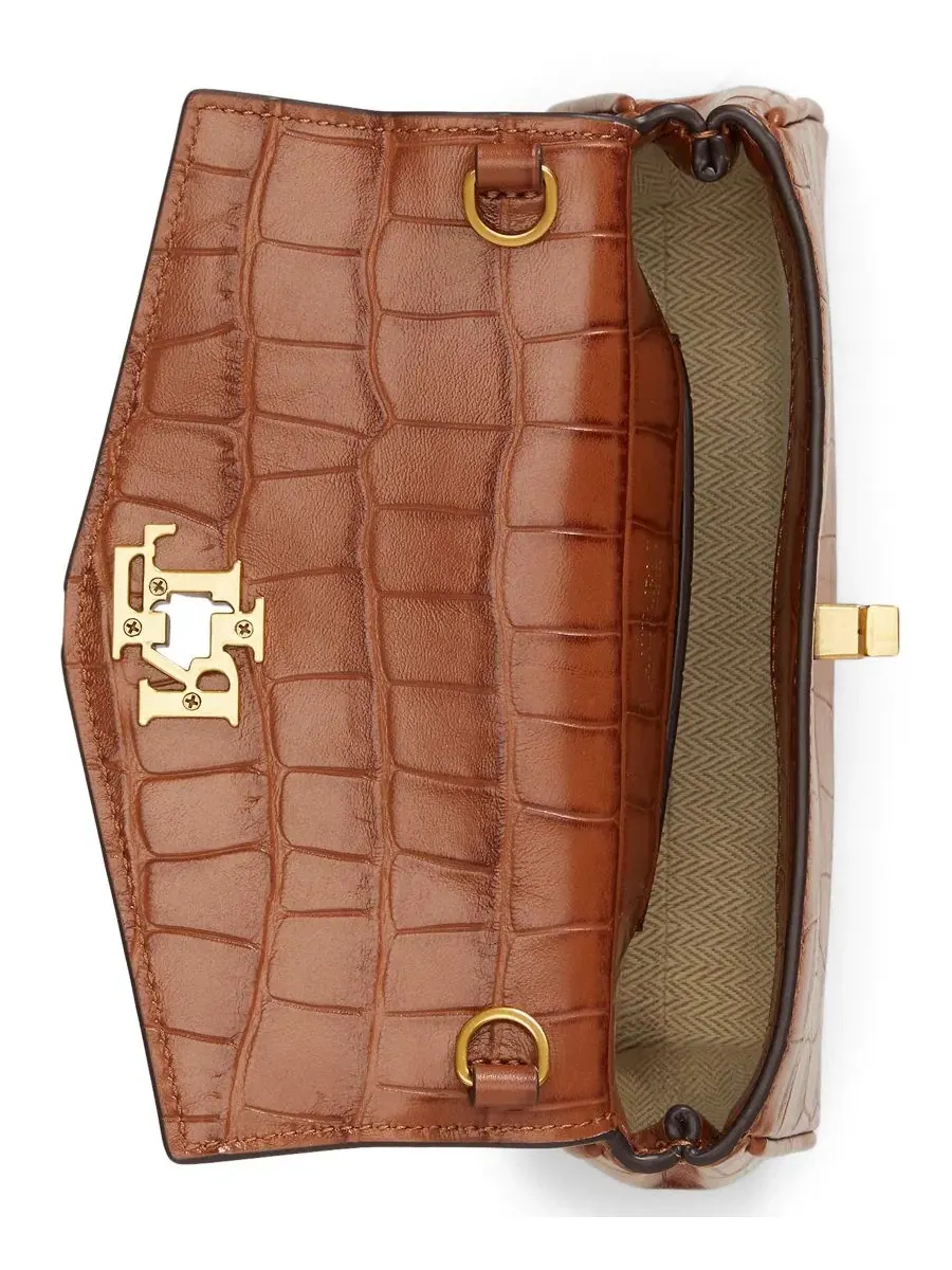 Мини-сумка через плечо с тиснением Lauren Ralph Lauren — изображение 6 из 7, бежевый