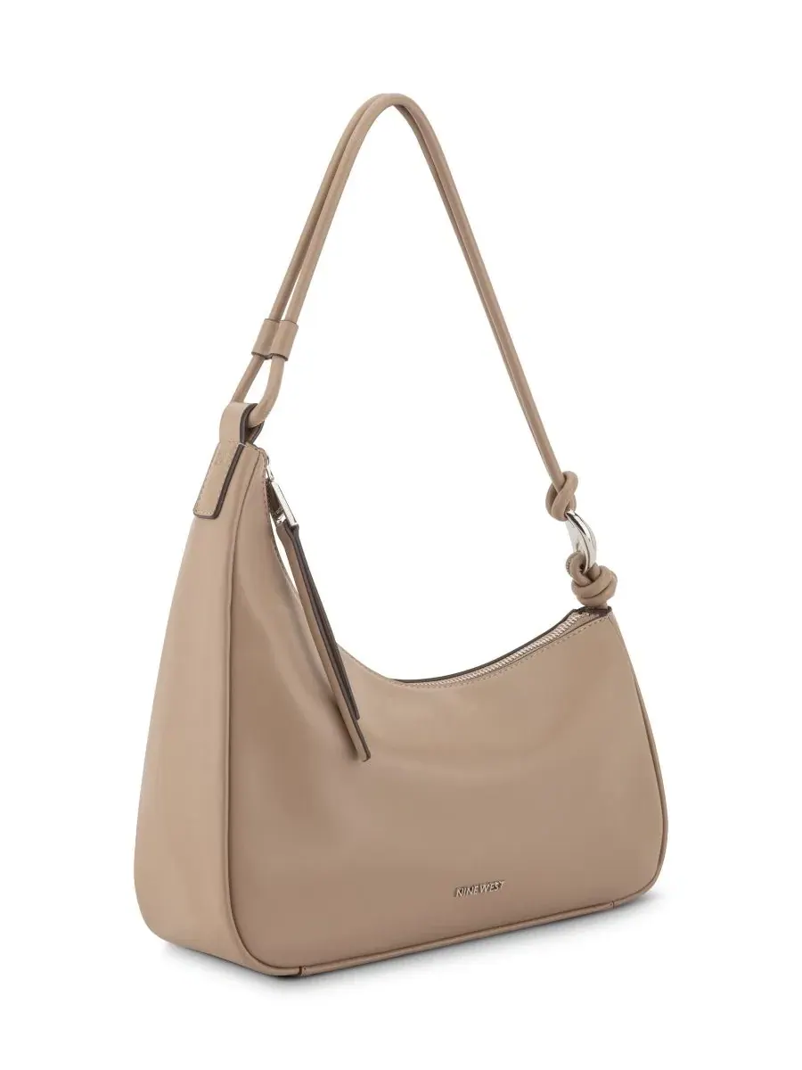 Сумка через плечо с асимметричным ремнем и декором Alauna Small Shoulder Handbag Nine West — изображение 3 из 4, бежевый