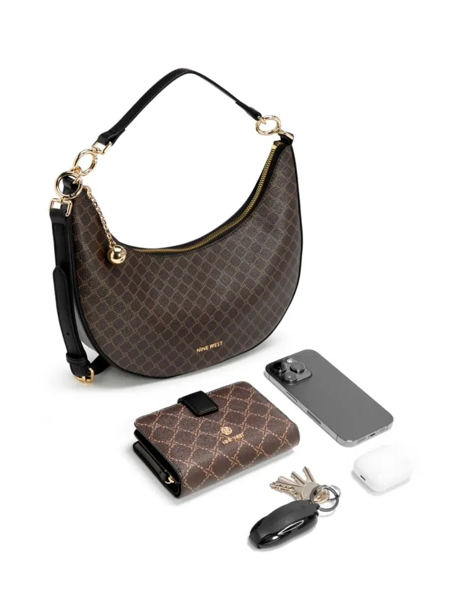 Сумка-шопер Brantlee Convertible Small Crossbody Nine West — изображение 7 из 7, коричневый/черный
