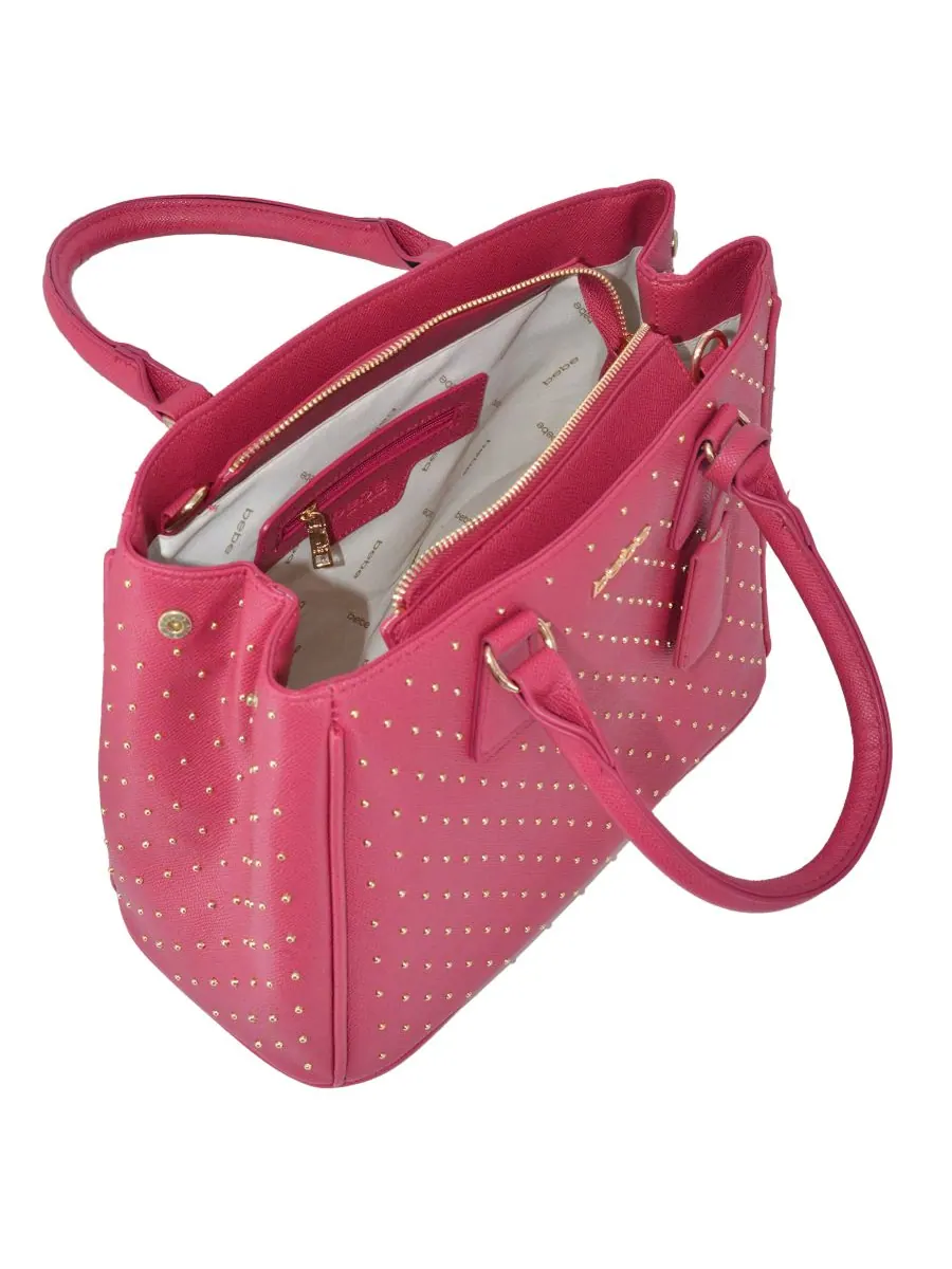 Женская сумка-мессенджер Sagan Studded Medium Bebe — изображение 4 из 4, темный розовый