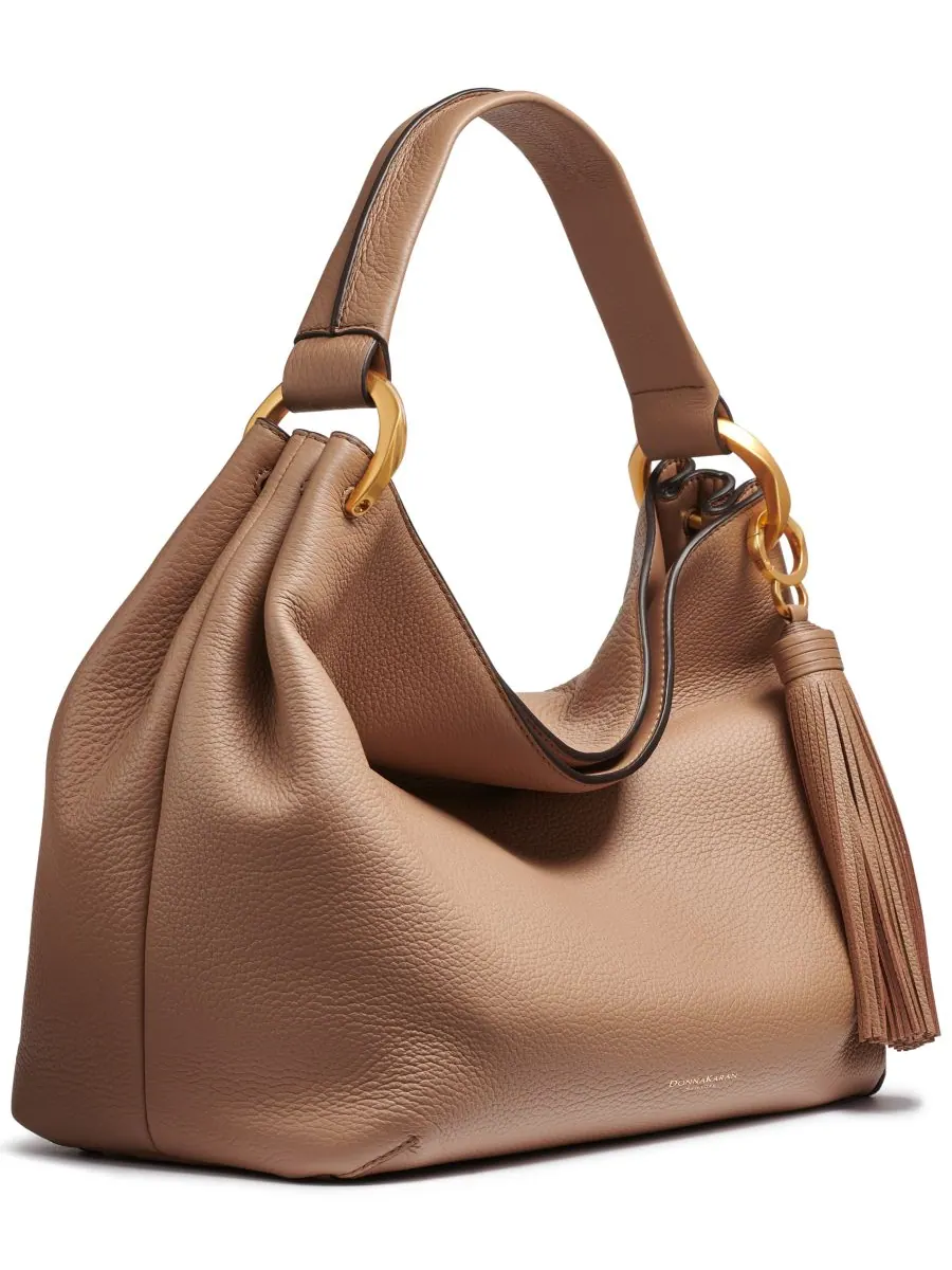 Кожаная наплечная сумка Glenwood с кисточкой Donna Karan New York — изображение 2 из 5, тосты с миндалем