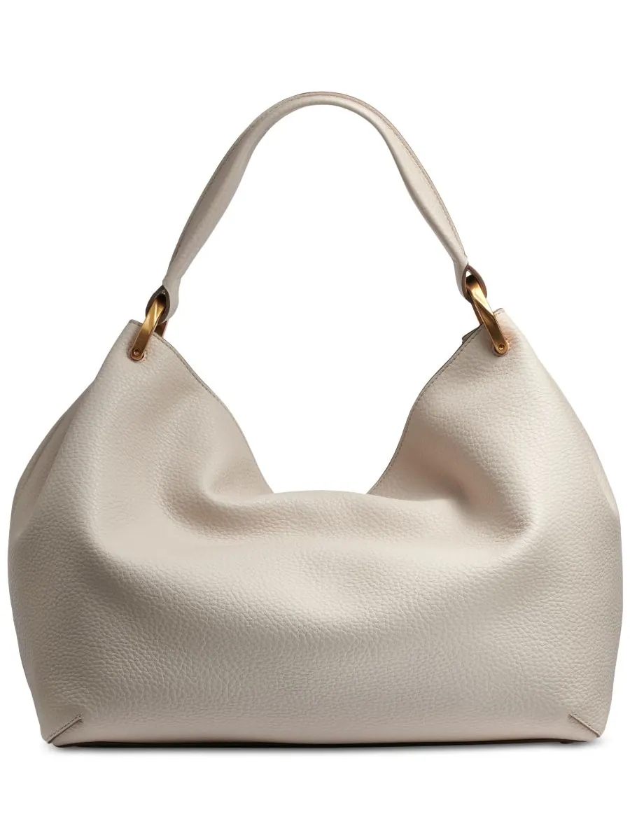 Кожаная наплечная сумка Glenwood с кисточкой Donna Karan New York — изображение 2 из 5, бежевый