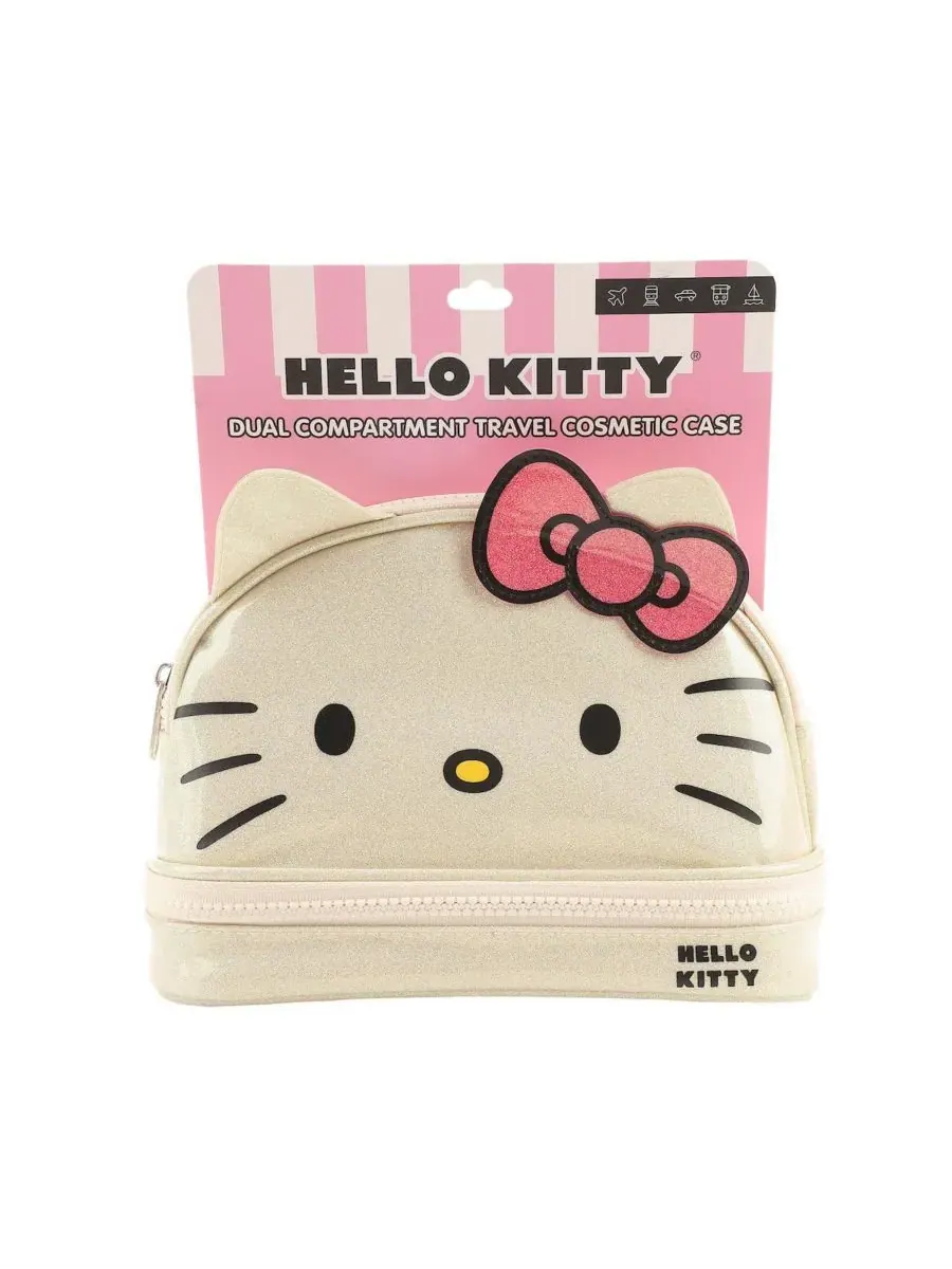 Hello Kitty Косметичка Character Face White Glitter 6" (15 см) — изображение 7 из 7, белый