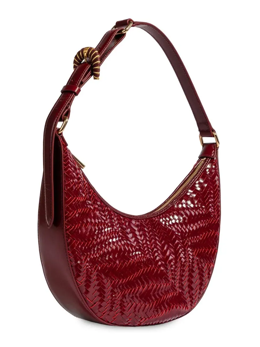 Сумочка через плечо Charli Woven Crescent Small Shoulder Sam Edelman — изображение 3 из 6, красный