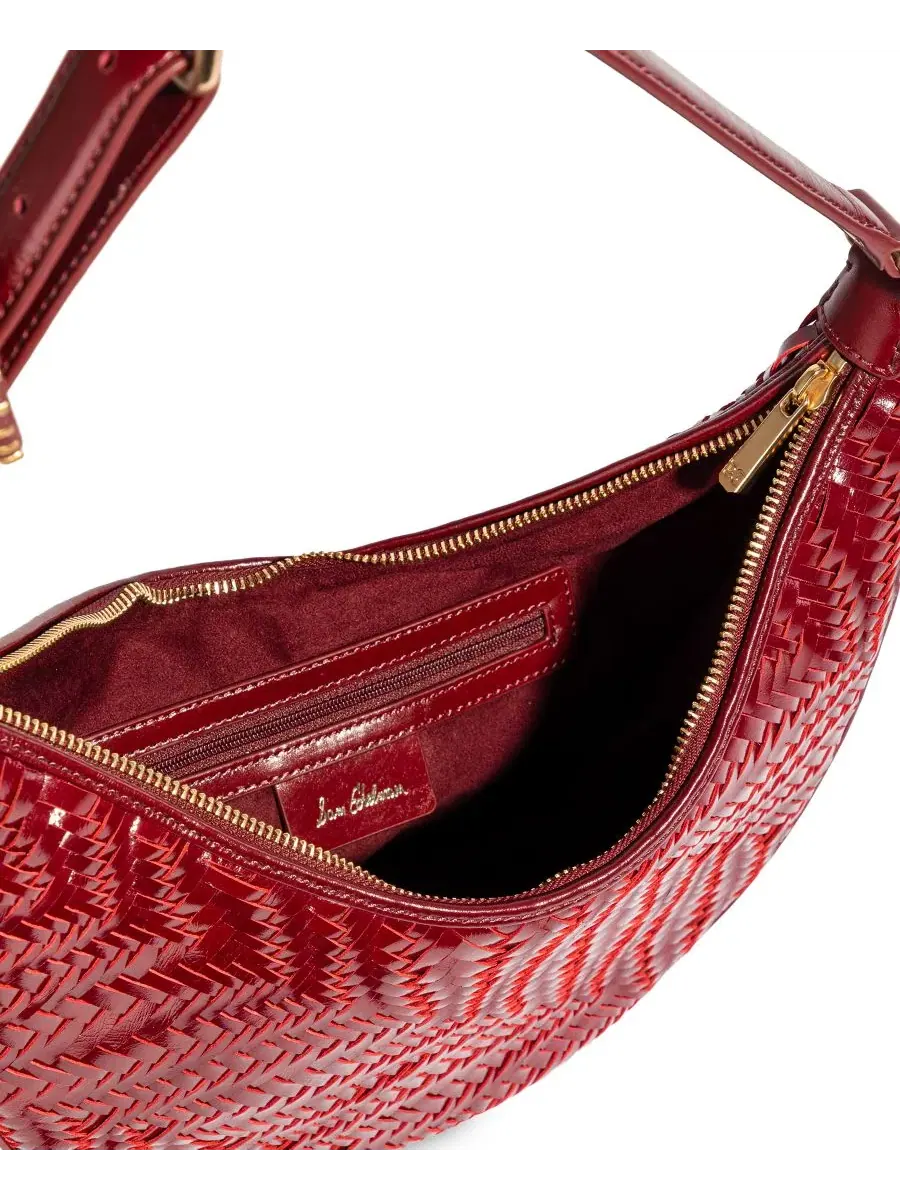 Сумочка через плечо Charli Woven Crescent Small Shoulder Sam Edelman — изображение 4 из 6, красный