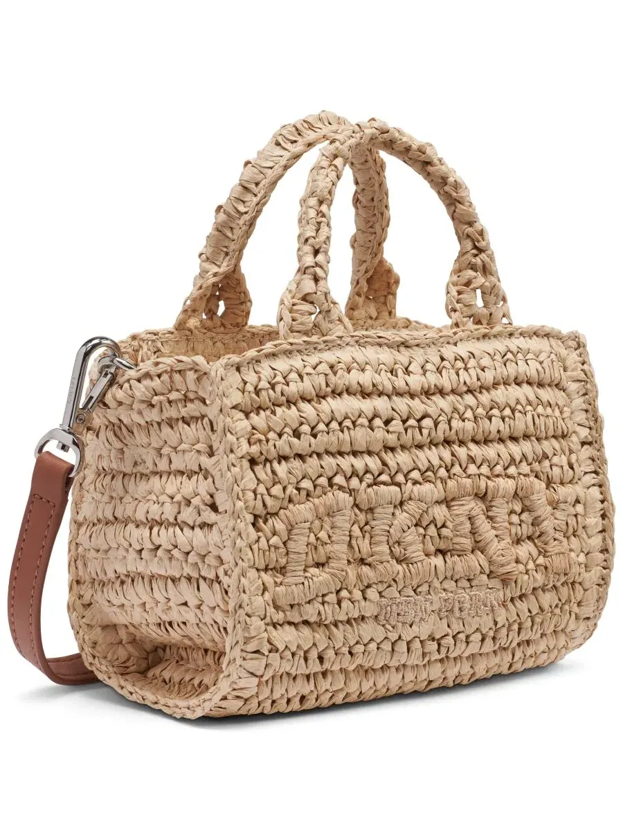 Мини-сумка через плечо Hadlee Mini Woven Crossbody Bag DKNY, Natural Saddle — изображение 3 из 6