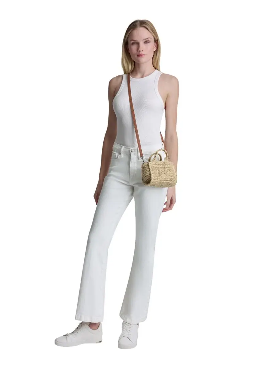 Мини-сумка через плечо Hadlee Mini Woven Crossbody Bag DKNY, Natural Saddle — изображение 6 из 6