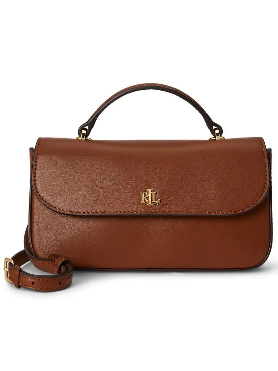 Сумка через плечо Marcy Small Smooth Leather Crossbody Handbag Lauren Ralph Lauren — изображение 1 из 8, бежевый