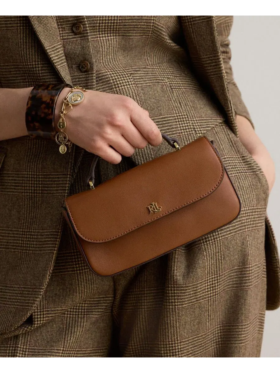Сумка через плечо Marcy Small Smooth Leather Crossbody Handbag Lauren Ralph Lauren — изображение 2 из 8, бежевый