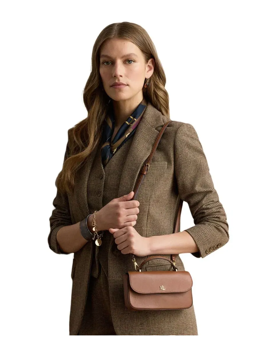 Сумка через плечо Marcy Small Smooth Leather Crossbody Handbag Lauren Ralph Lauren — изображение 3 из 8, бежевый