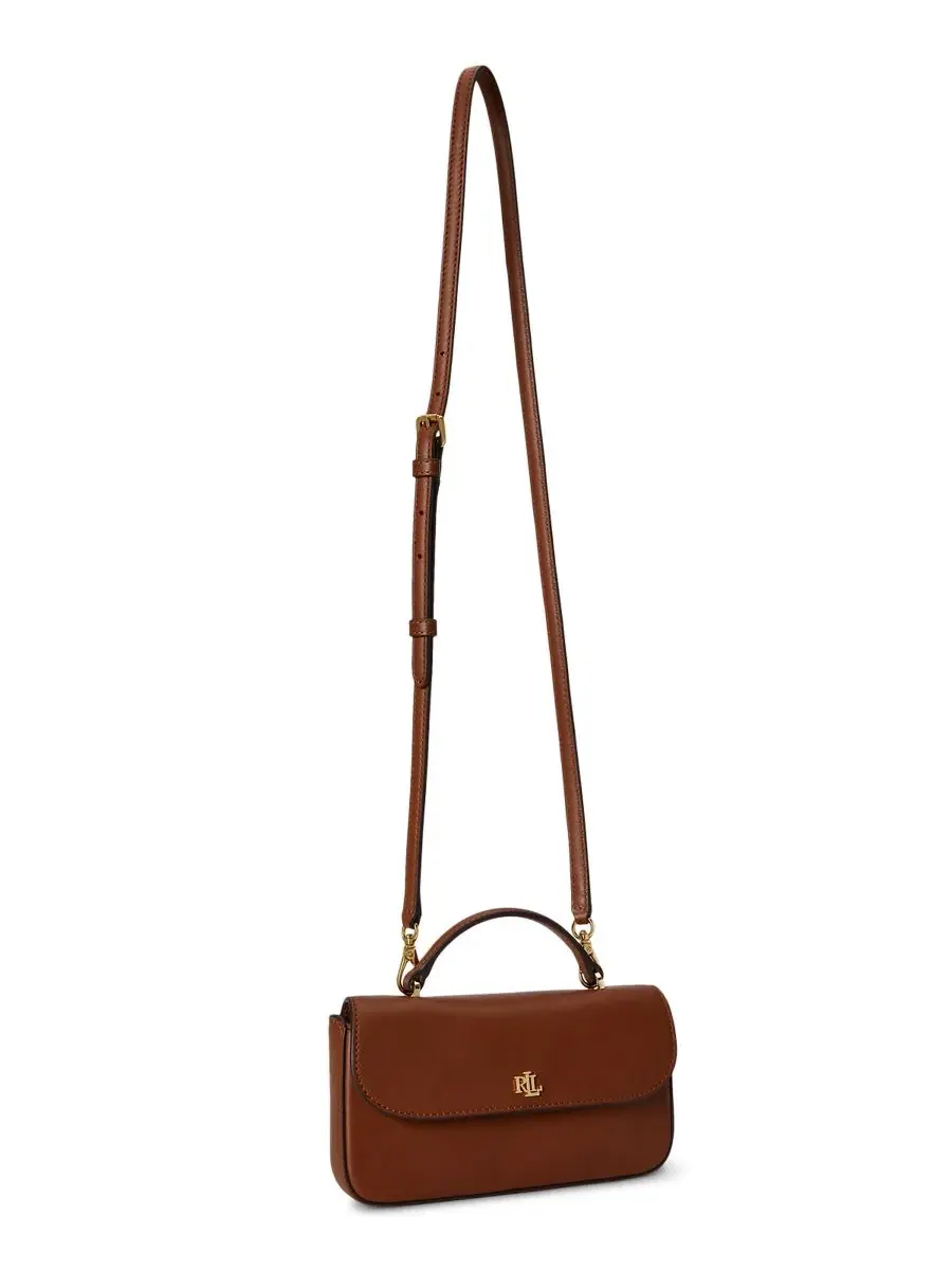 Сумка через плечо Marcy Small Smooth Leather Crossbody Handbag Lauren Ralph Lauren — изображение 5 из 8, бежевый