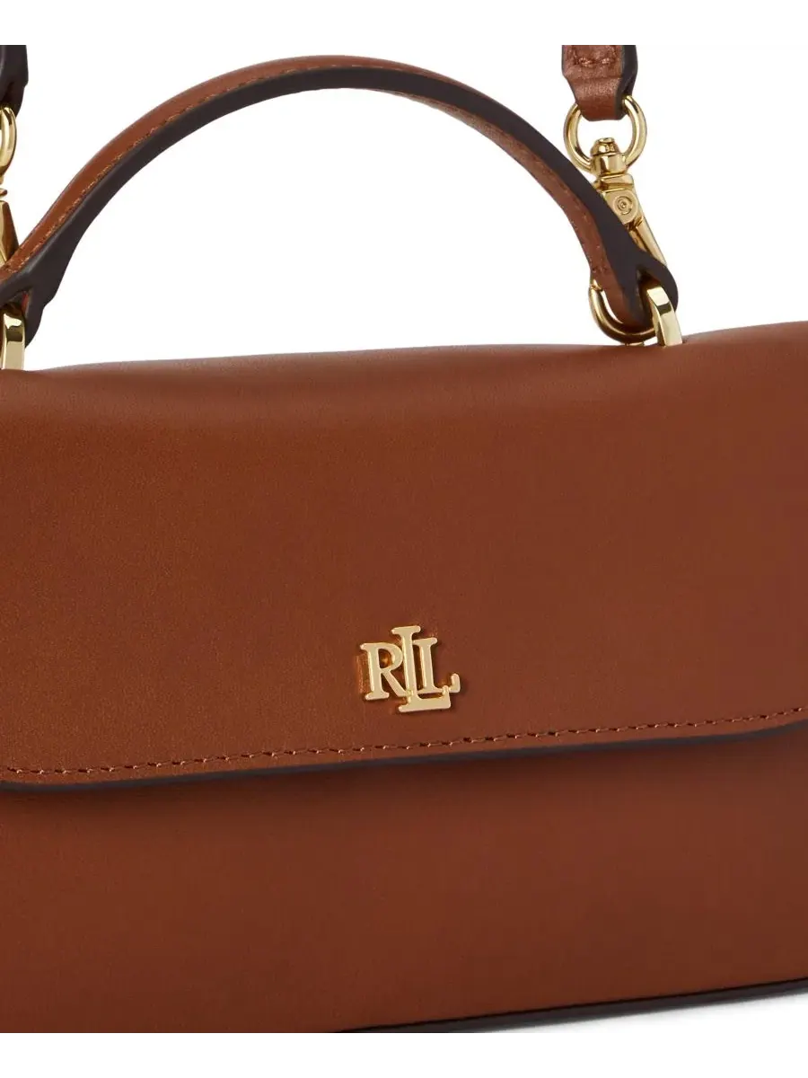 Сумка через плечо Marcy Small Smooth Leather Crossbody Handbag Lauren Ralph Lauren — изображение 7 из 8, бежевый