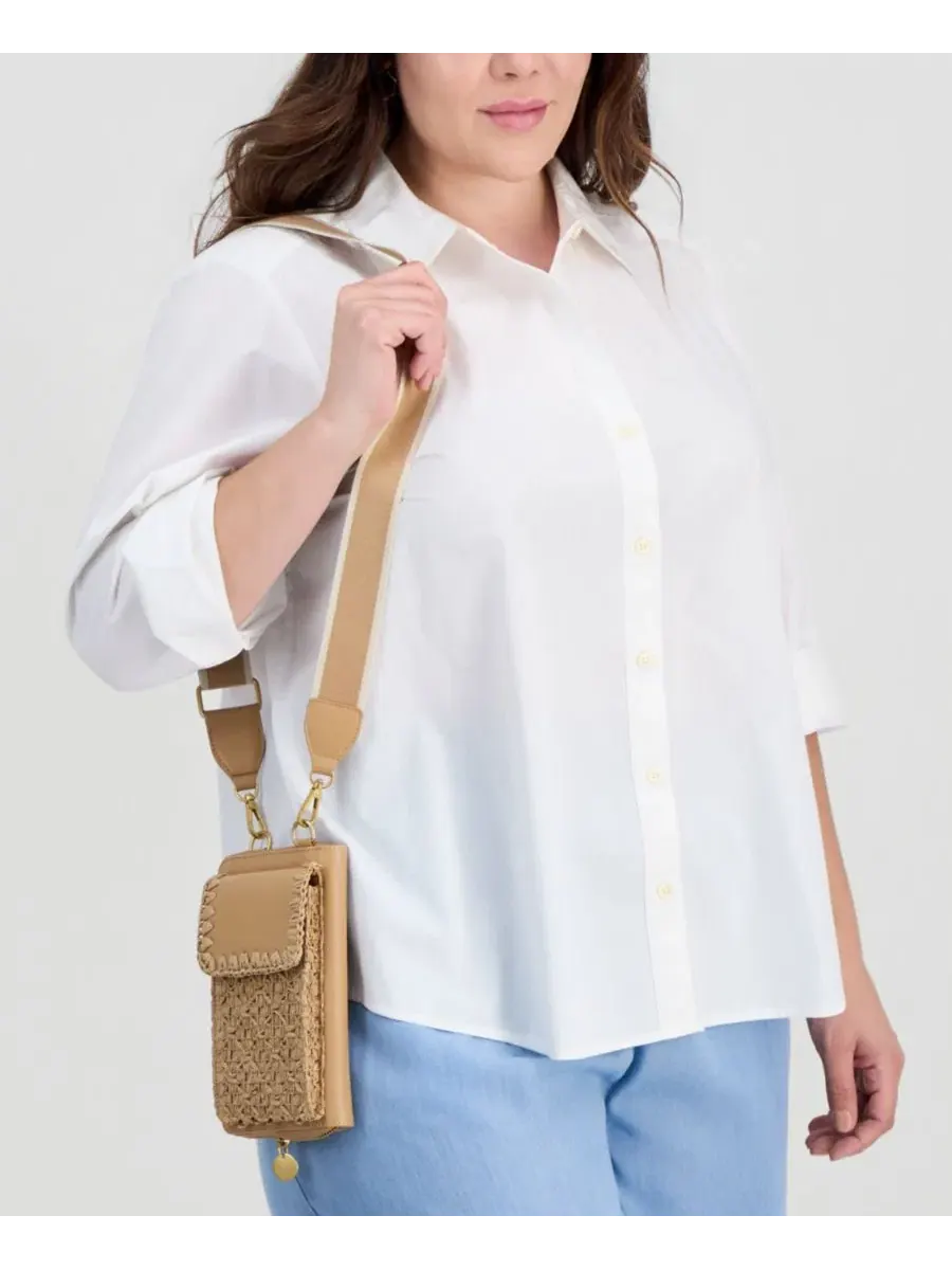 Мини-сумка через плечо из соломки с цепочкой Style & Co — изображение 2 из 7, прозрачный