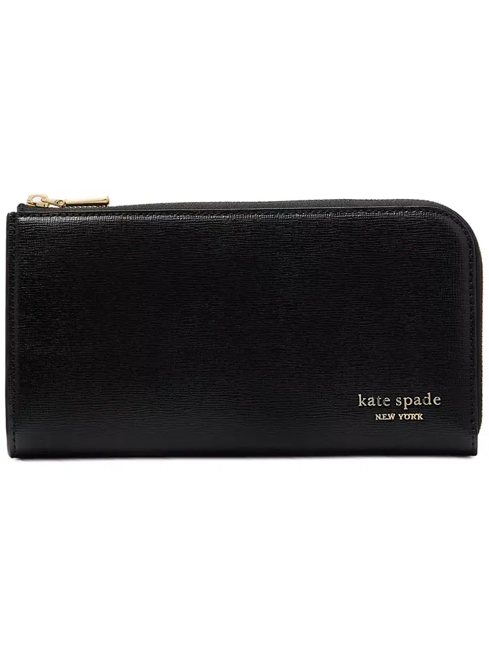 Девен Кожаный кошелек на молнии Saffiano Continental kate spade new york — изображение 1 из 5, черный