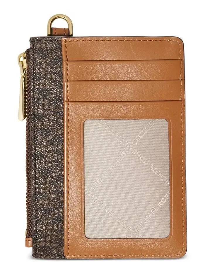 Маленький кошелек для монет с логотипом Jet Set Michael Kors — изображение 3 из 3, коричневый/золотистый