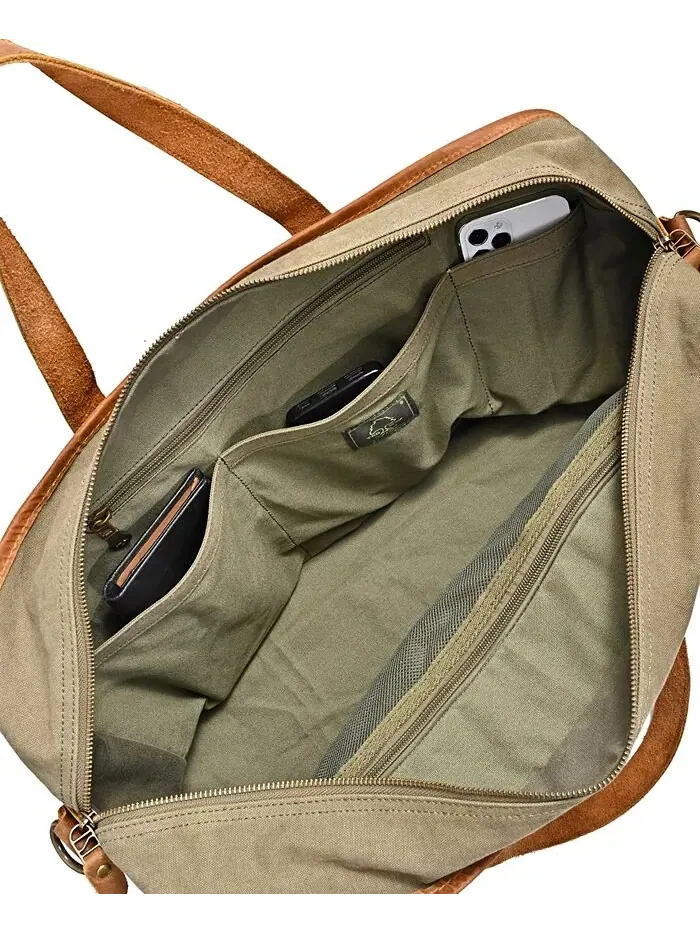 Сумка для выходного дня Valley Oak Canvas TSD BRAND — изображение 3 из 13, оливковый