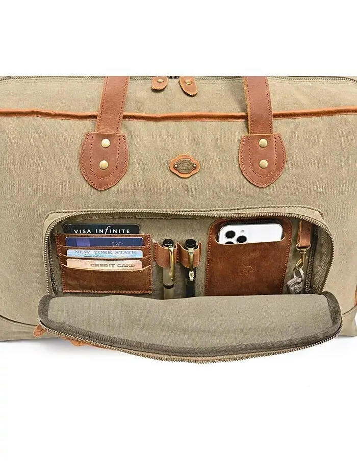 Сумка для выходного дня Valley Oak Canvas TSD BRAND — изображение 5 из 13, оливковый