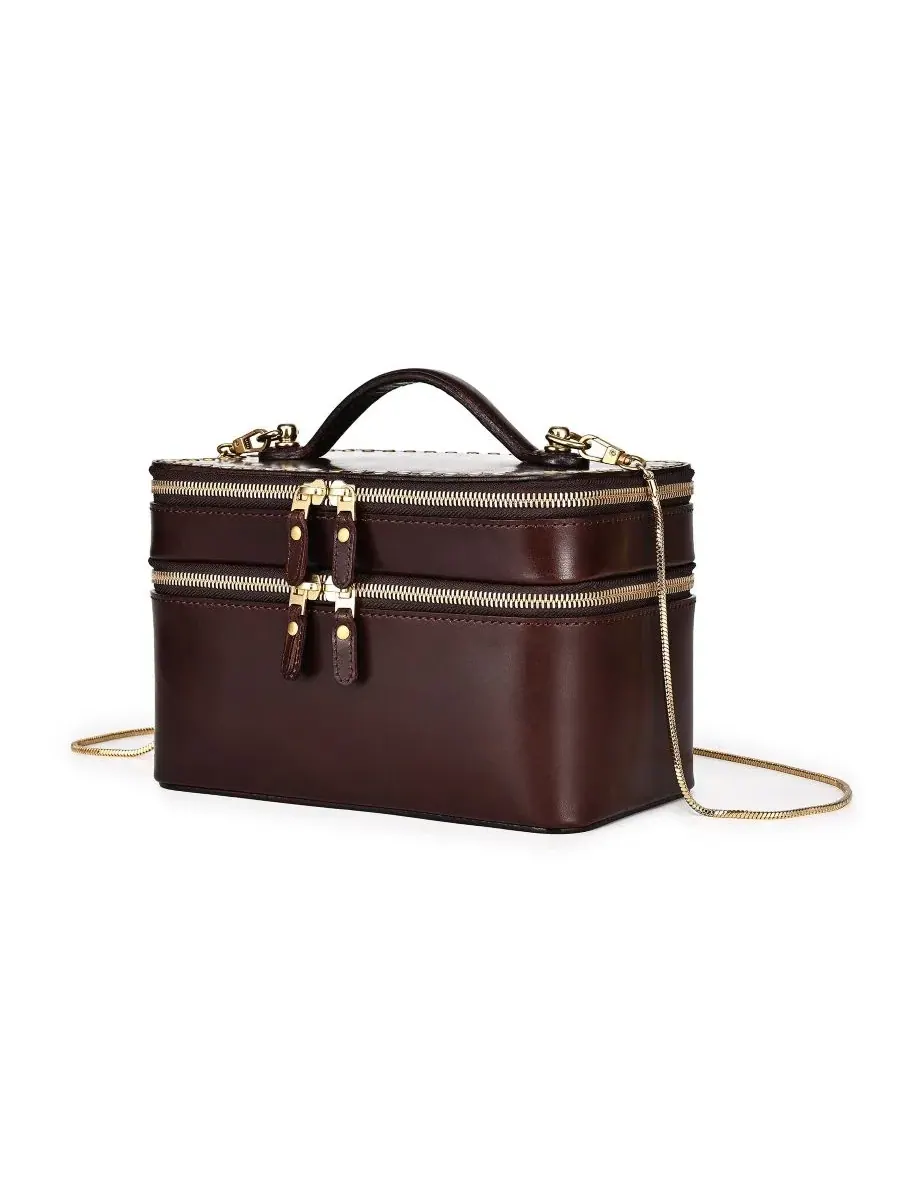 Небольшая кожаная дорожная сумка-сундук Ixia Small Trunk Handbag OLD TREND