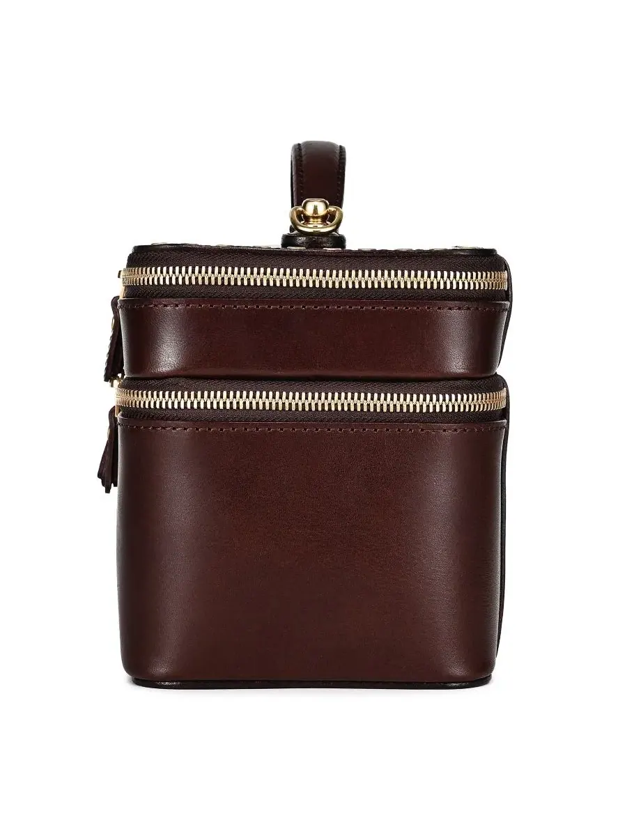 Небольшая кожаная дорожная сумка-сундук Ixia Small Trunk Handbag OLD TREND — изображение 10 из 13, коричневый