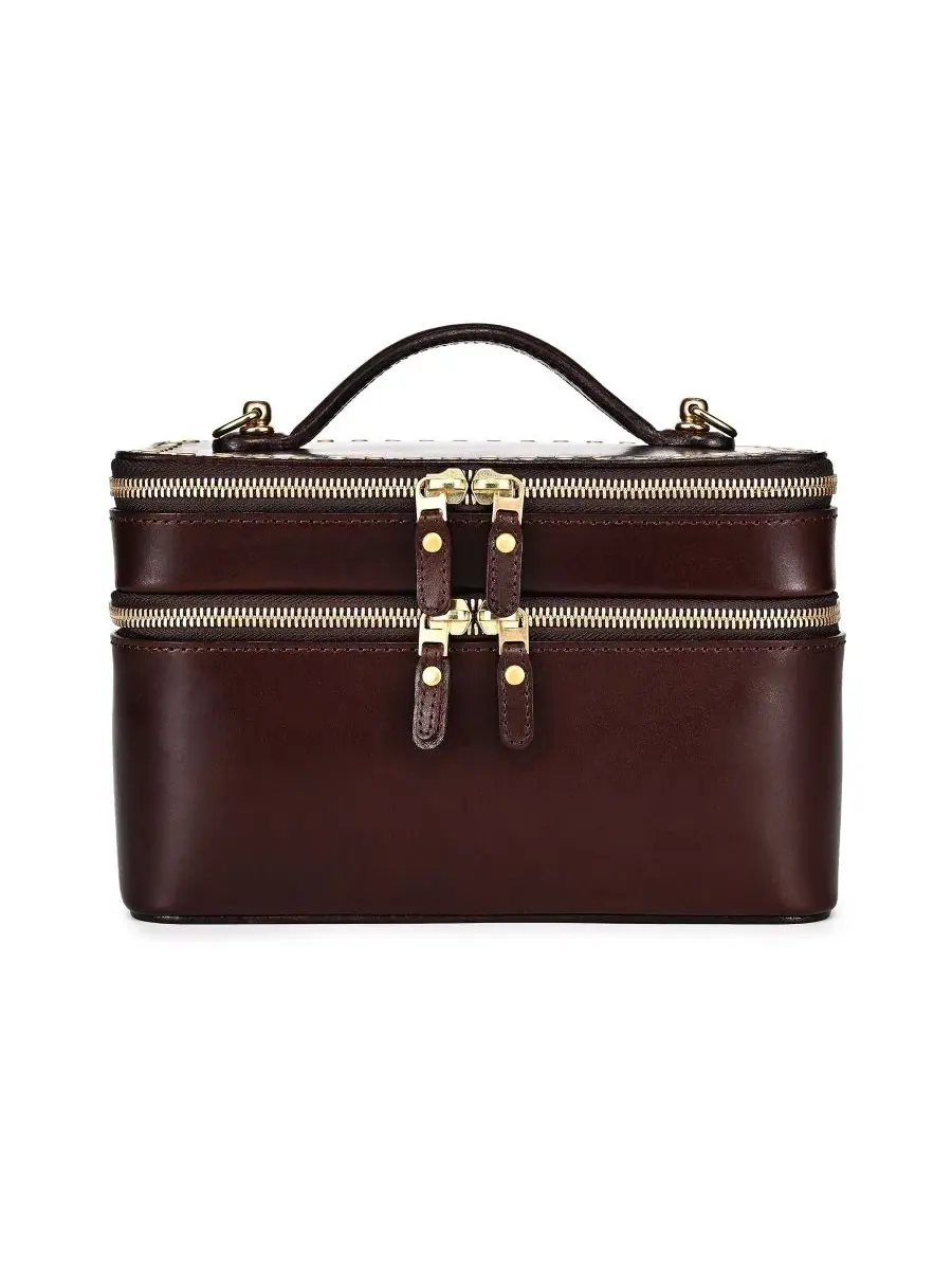 Небольшая кожаная дорожная сумка-сундук Ixia Small Trunk Handbag OLD TREND — изображение 13 из 13, коричневый