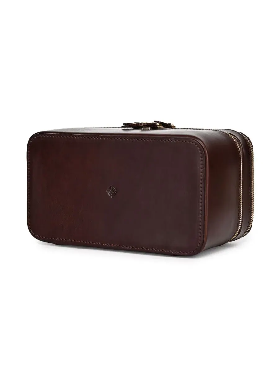 Небольшая кожаная дорожная сумка-сундук Ixia Small Trunk Handbag OLD TREND — изображение 4 из 13, коричневый