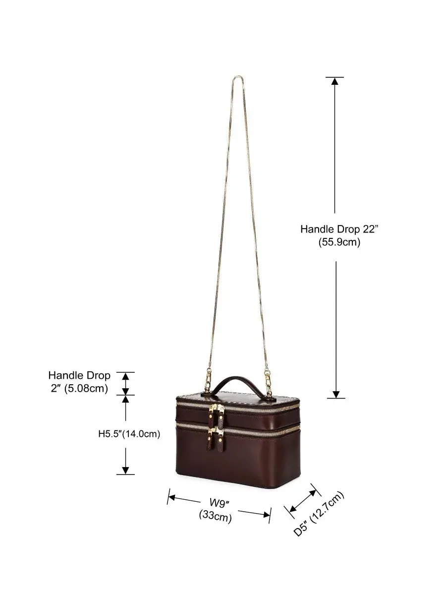 Небольшая кожаная дорожная сумка-сундук Ixia Small Trunk Handbag OLD TREND — изображение 5 из 13, коричневый