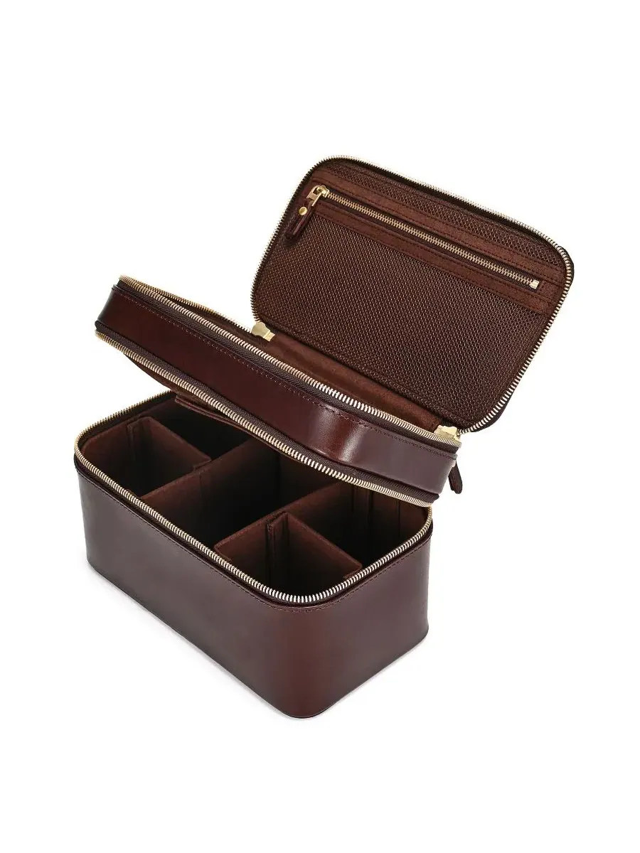 Небольшая кожаная дорожная сумка-сундук Ixia Small Trunk Handbag OLD TREND — изображение 9 из 13, коричневый