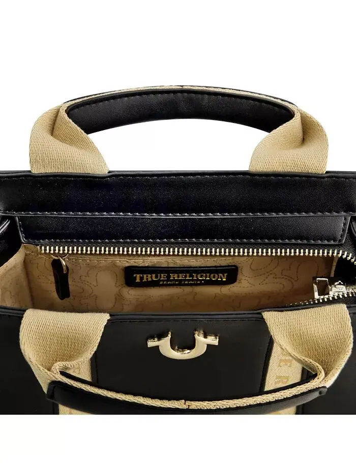 Мини-сумка-тоут из лицензионной искусственной кожи с фирменными ремнями True Religion — 5