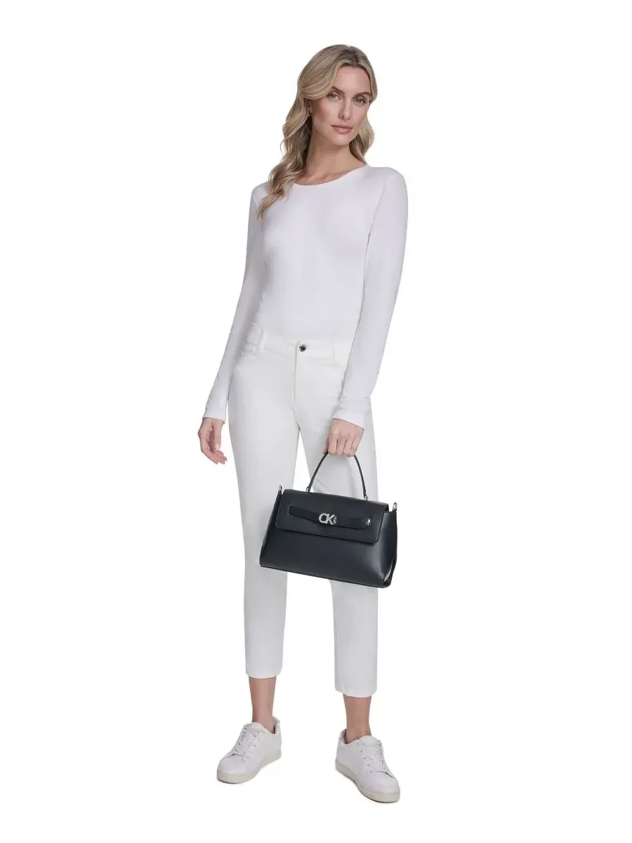 Сумка-портфель Calvin Klein Annalise с верхней ручкой и съемным ремнем — изображение 6 из 7, черный/серебристый