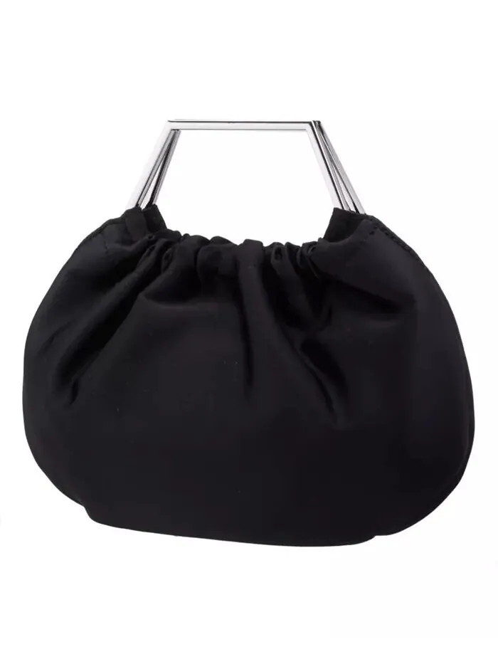 Атласная сумка с металлической ручкой Nina — изображение 2 из 7, серебристый