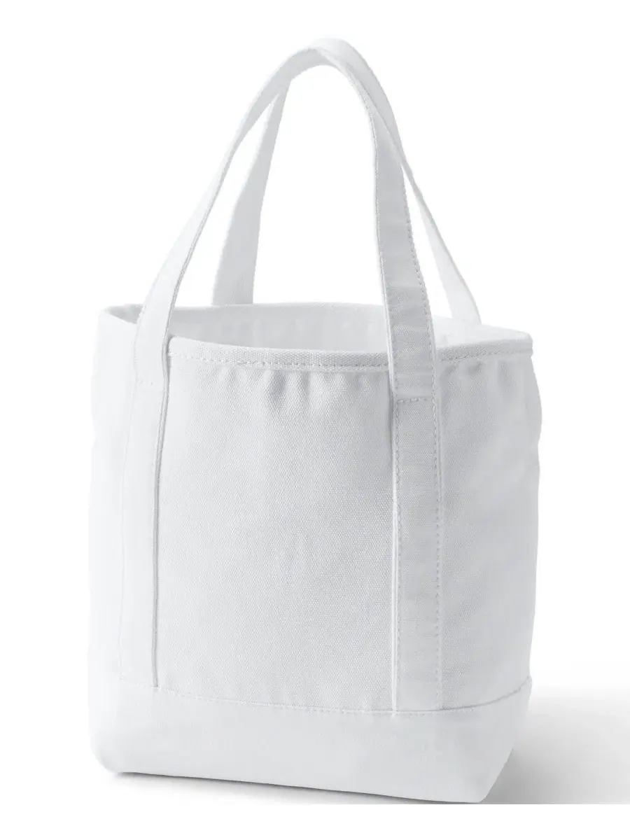 Сумка-шопер из канваса с 5 карманами, Medium 5 Pocket Open Top Canvas Tote Lands' End — изображение 4 из 4, белый
