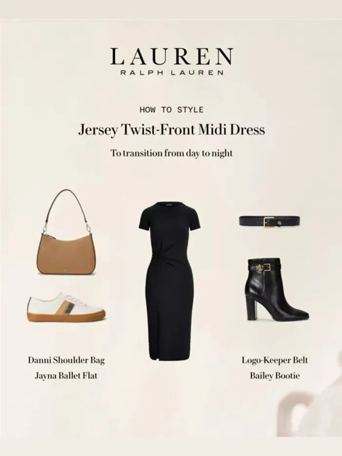 Женская кожаная сумка через плечо Danni среднего размера с перекрестием Lauren Ralph Lauren — изображение 9 из 9, бежевый