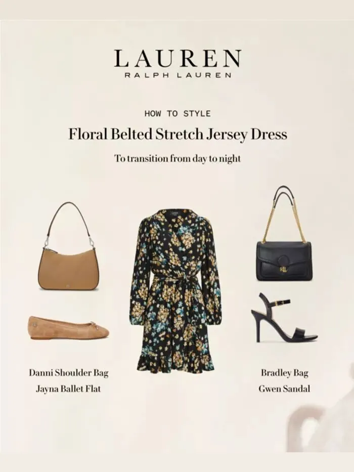 Женская сумка через плечо Danni из кожи Crosshatch среднего размера Lauren Ralph Lauren — изображение 5 из 6, темно-синий