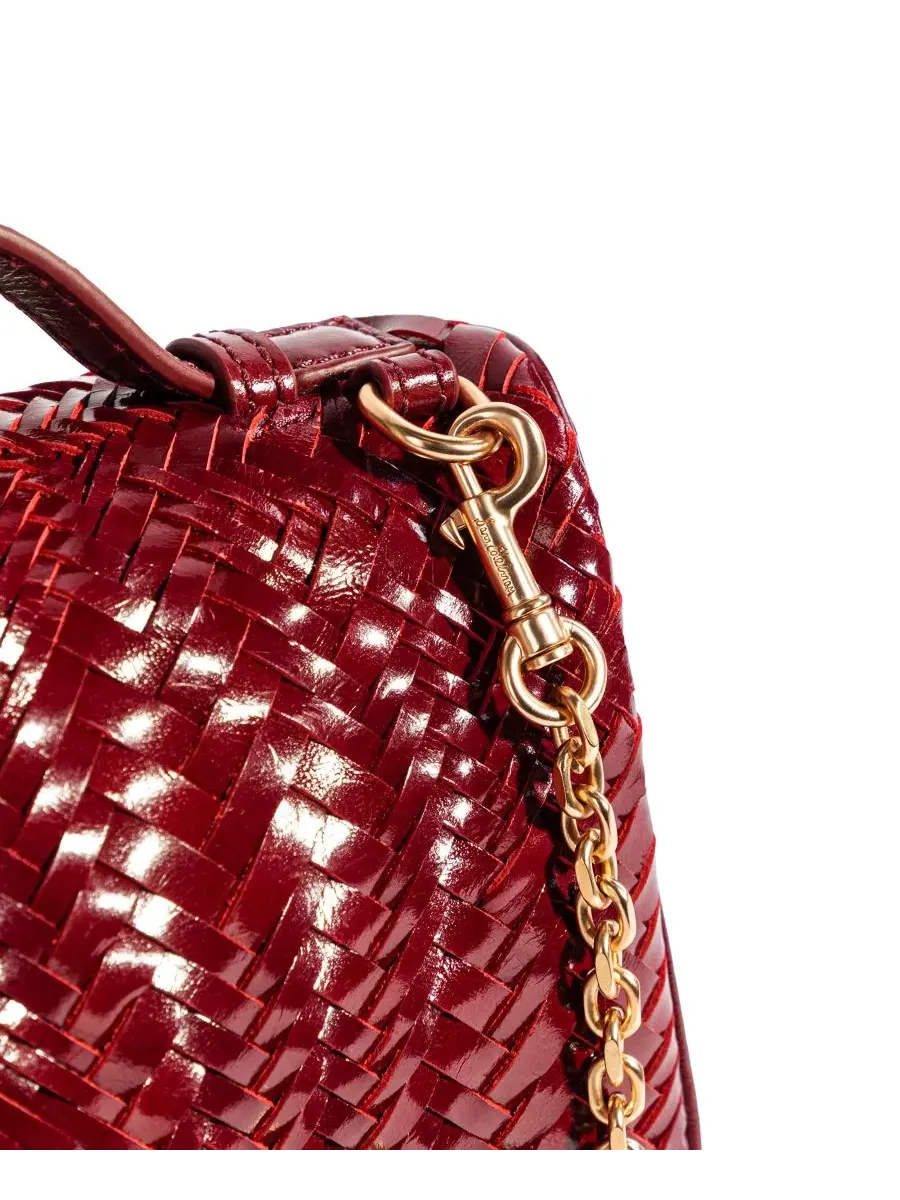 Сумка-кроссбоди Charli Woven Top Handle Crossbody Sam Edelman — изображение 5 из 6, красный