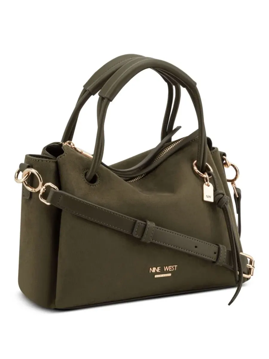 Сумка-сатчел Renan Small Satchel Bag Nine West — изображение 4 из 5, темный оливковый