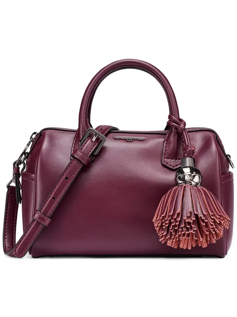 Мини-сумка через плечо Perette Barrel из кожи KARL LAGERFELD PARIS, Cherry Plum
