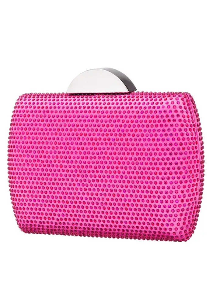 Женская кристальная сумочка-клатч Minaudiere Nina — изображение 2 из 4, розовый