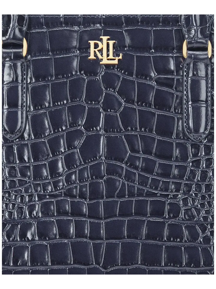 Большая сумка-мессенджер Marcy с тиснением Lauren Ralph Lauren — изображение 6 из 6, темно-синий