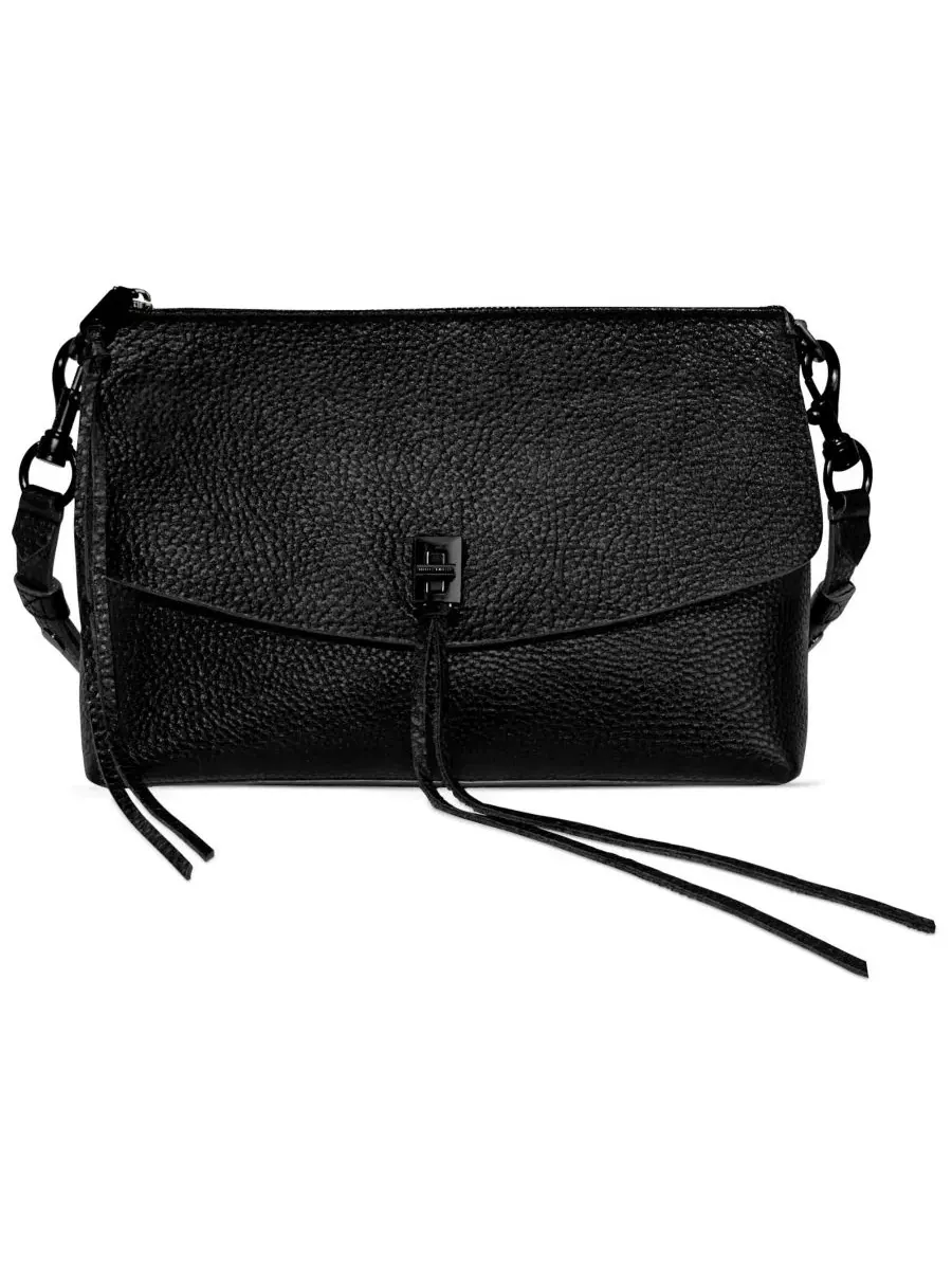 Сумка через плечо Darren Small из кожи с поворотным замком Rebecca Minkoff — изображение 1 из 3, черный/черный