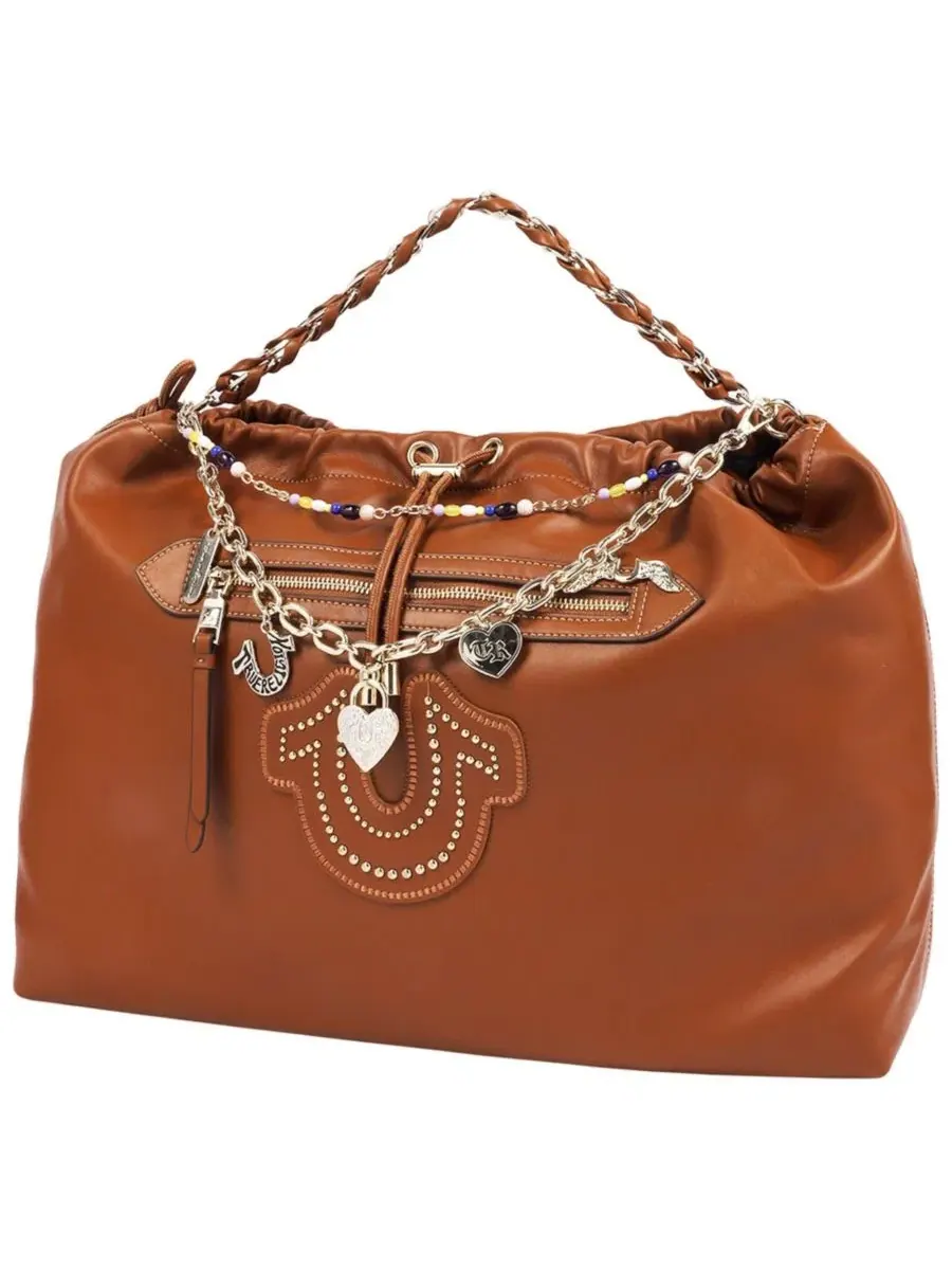 Сумка-хобо с цепочкой Vintage Chain Soft True Religion — изображение 3 из 7, коричневый