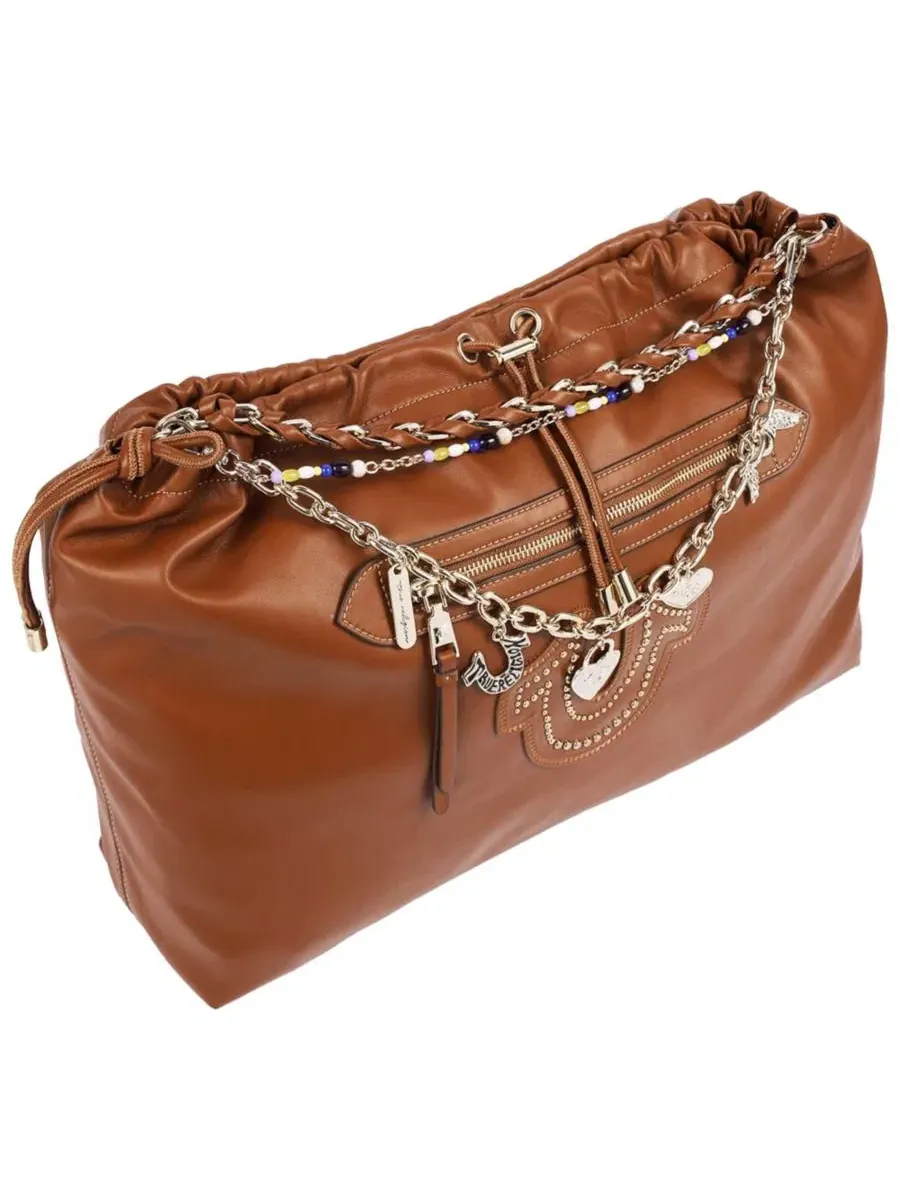 Сумка-хобо с цепочкой Vintage Chain Soft True Religion — изображение 5 из 7, коричневый