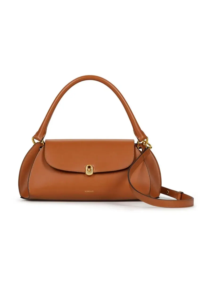 Сумка с клапаном Scallop Calf Leather Bag Noirgaze — изображение 1 из 7, бежевый