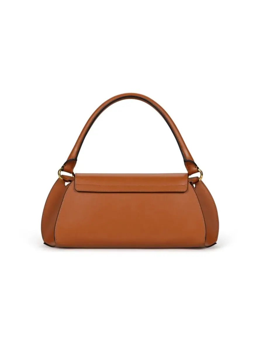 Сумка с клапаном Scallop Calf Leather Bag Noirgaze — изображение 2 из 7, бежевый