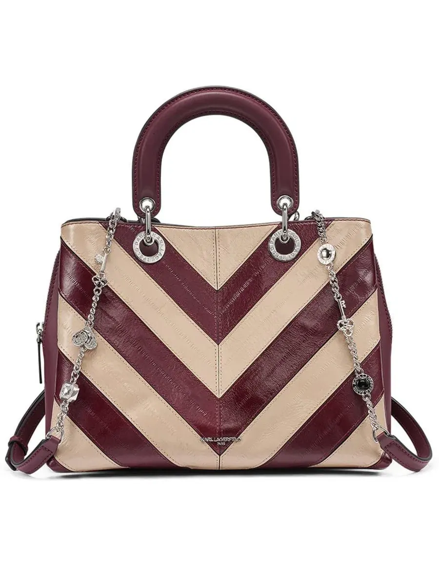 Сумка-шопер средняя Benoite Medium Satchel KARL LAGERFELD PARIS — изображение 1 из 5, белый
